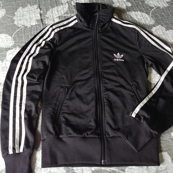 adidas Sweaters - Black Adidas Zip up Jacket, No Hood, Size Small, New Condition, Smoke free